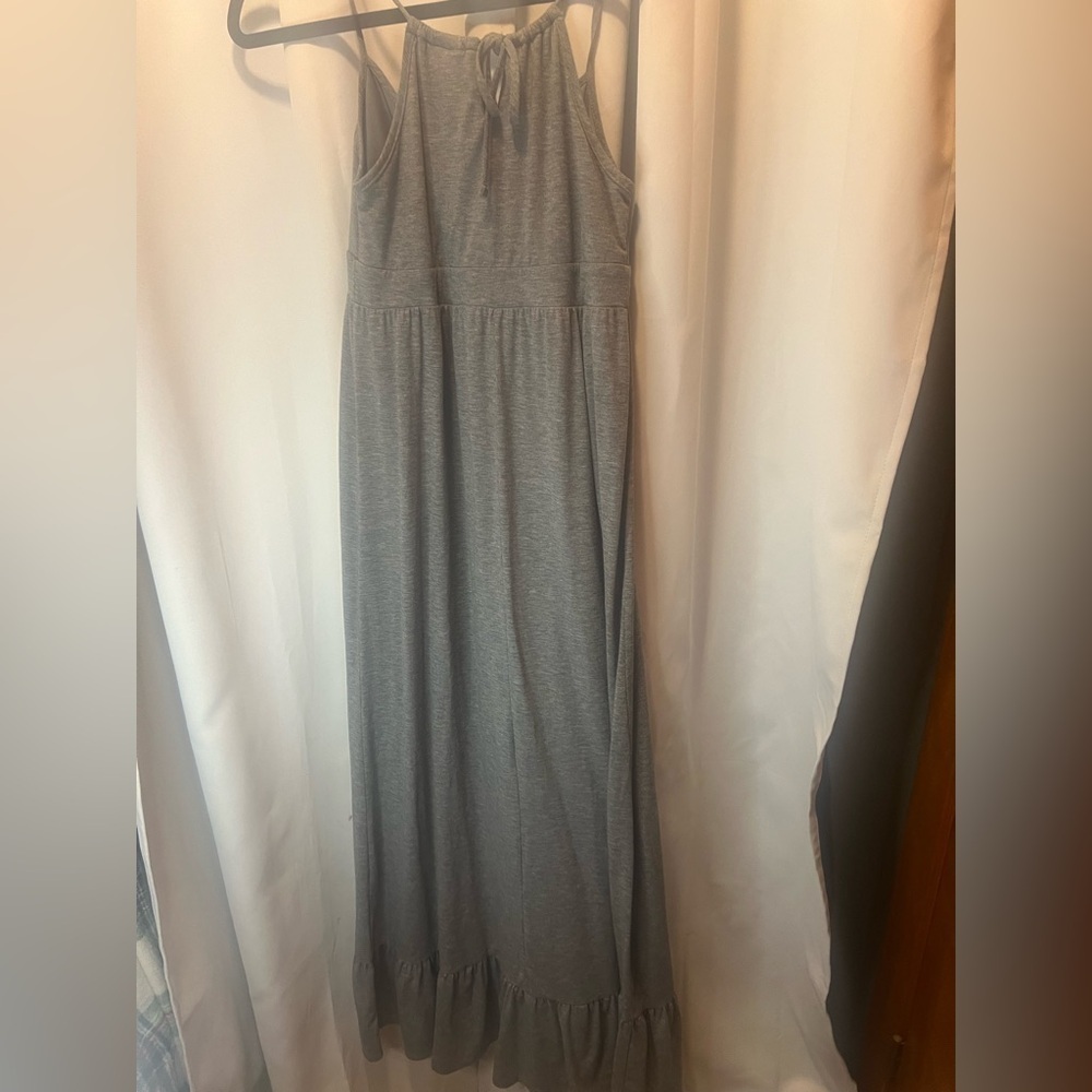 Mossimo Supply Co Gray Spaghetti Strap Sundress Maxi Medium - Picture 3 of 5
